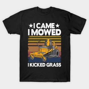 Funny Vintage Lawn Mowing Riding Mowers Dad Gift T-Shirt